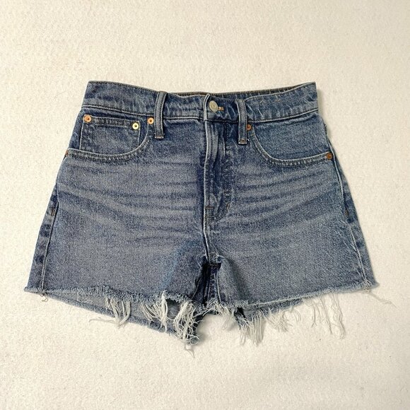 Madewell Perfect Jean Short Cut Off Denim Raw Hem Beach Summer size 25 - Picture 1 of 6